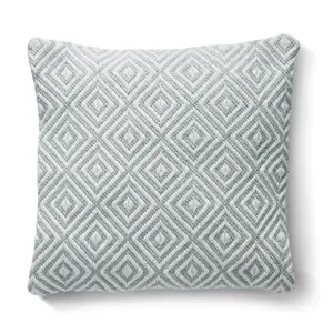 Woven Indoor Outdoor Washable Diamond Cosy Cushion Sky Grey - 45cm x 45cm