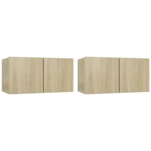 Berkfield Hanging TV Cabinets 2 pcs Sonoma Oak 60x30x30 cm