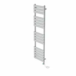 Rinse Bathrooms 1600x450mm Chrome Flat Panel Electric Heated Towel Rail Thermostatic Timer Bathroom Towel Radiator 800W