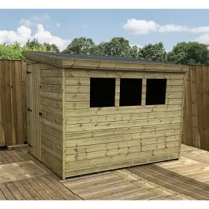 6 x 6 Garden Shed Pressure Treated T&G PENT Wooden Garden Shed - 3 Windows + Side Door (6' x 6' / 6ft x 6ft) (6x6)