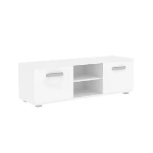 Vida Designs Cosmo White 2 Door TV Unit 120cm Sideboard Cabinet