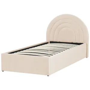 Velvet EU Single Size Ottoman Bed Beige ANET