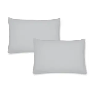 Brushed Cotton Standard Pillowcase Pair Grey