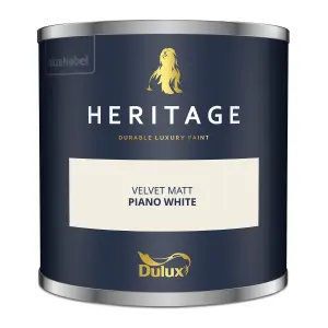 Dulux Trade Heritage Piano White Matt Wall paint, 125ml Tester pot