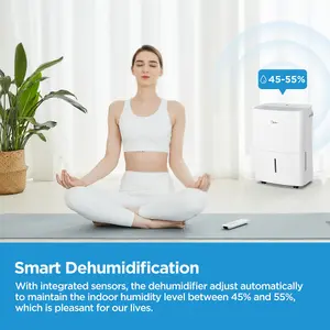 Midea Low Energy Electric Laundry Dehumidifier 16L - Removes Damp, 45m² Home Coverage, Combats Mould