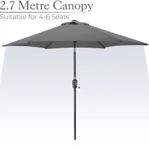 2.7m Crank and Tilt Parasol - Grey