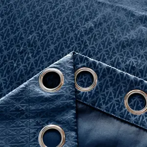 Temple Velvet 66" x 54" Navy (Ring Top Curtains)