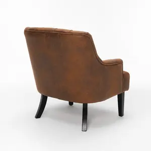 Faux Leather Suede Brown Lydia Accent Chair