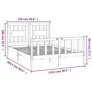 Berkfield Bed Frame with Headboard White Solid Wood Pine 120x200 cm