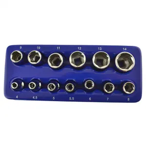 13pc 1/4" drive XI-ON sockets metric 4mm - 14mm suitable for rounded nuts AT064