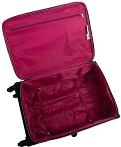 IT Luggage Black & Rose Gold Divinity Soft Shell Suitcase, Floral, Size: Large Case