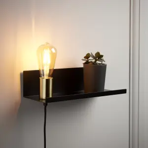 Ando Matt Black Plug-in Wall light