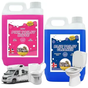 2 x 2.5 Litre Combo Pack Pink & Blue Toilet Fluid Cleaner Bottles