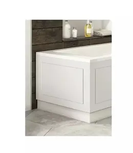 Aquarius Halite Waterproof Traditional Shaker End Bath Panel White Gloss 800mm