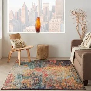 Multicolor Abstract Modern Easy to clean Rug for Dining Room-239cm X 320cm