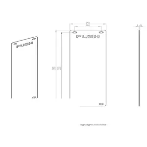 2x Push Engraved Door Finger Plate 350 x 75mm Satin Stainless Steel Push Plate