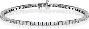 4Ct Lab Diamond Tennis Bracelet Claw Set In 9K White Gold F/Vs