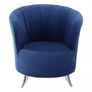 Interiors by Premier Blue Tub Chair, Stylish Office Chair, Classy Velvet Chair,  Round Velvet Upholstery Chair for Lounge