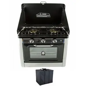 NJ CO-01 Portable Camping 2in1 Gas Oven and Stove 2 Burners for Outdoor