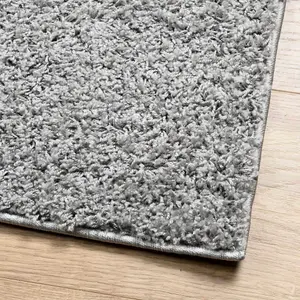 Shaggy Rug PAMPLONA High Pile Modern Grey 140x200 cm