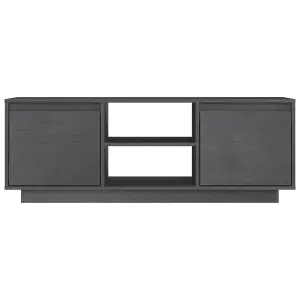 Berkfield TV Cabinet Grey 110x30x40 cm Solid Pinewood