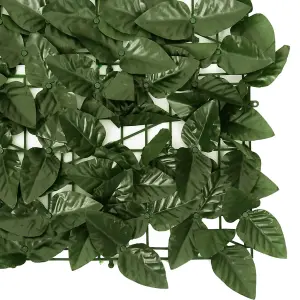 Berkfield Balcony Screen with Dark Green Leaves 300x150 cm