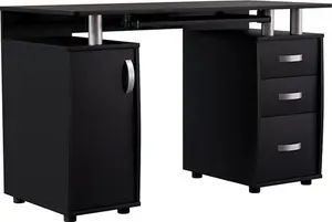 Vida Design Otley 3 Drawer Computer Desk Black