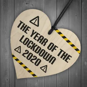 Year Of Lockdown Wooden Heart Quarantine Gift Family Gift Xmas Decoration