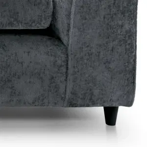 Harriet Crushed Chenille 3 Seater Sofa in Dark Grey