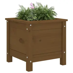 Berkfield Garden Planter Honey Brown 40x40x39 cm Solid Wood Pine