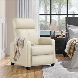 Faux Leather Recliner Yaheetech Upholstery Colour: Beige