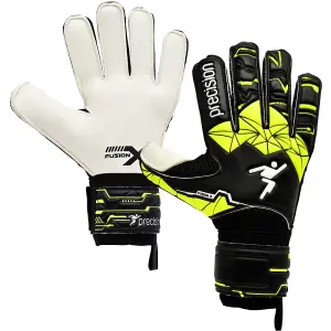 Size 9 Professional ADULT Goal Keeping Gloves Flat Cut BLACK/GREEN Keeper Glove