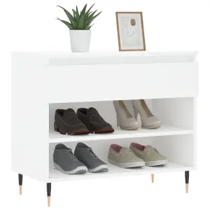 Berkfield Shoe Cabinet White 70x36x60 cm Engineered Wood