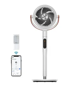 Dreo Polyfan 613S - Pedestal Fan with Remote, Smart Oscillating Floor Fan with Wi-Fi/Voice Control - Grey