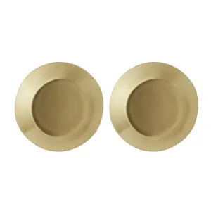 GoodHome Nutmeg Brass effect Kitchen Cabinet Round Pull Handle (L)3.2cm (D)32mm, Pack of 2