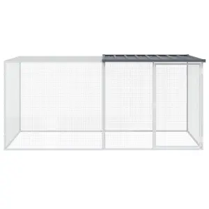 Chicken Cage with Roof Anthracite 203x98x90 cm Galvanised Steel