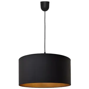 Luminosa Alba Cylindrical Pendant Ceiling Light Black, Gold 40cm