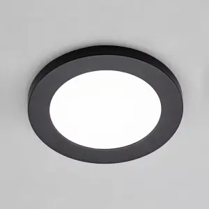 Litecraft Satin Black Magnetic Bezel For 6W Darly Bathroom Flush Ceiling Light