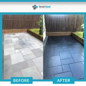 Limestone Sealer Black, Slate Sealer, (Smartseal), Protect, Enhance and Restore Natural Stone Patio, Ultra-Durable Solvent, 1L