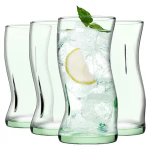 Pasabahce Aware Amorf Recycled Highball Glasses - 400ml - Green - Pack of 4