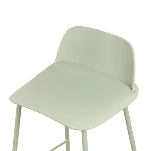 Set of 4 Bar Chairs MORA Light Green