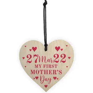 My 1st Mothers Day Gift Wooden Heart Gift For New Mum Mummy From Daughter Son Keepsake