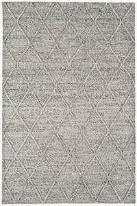 Grey Modern Luxurious Handmade  Geometric Easy to Clean Rug For Bedroom LivingRoom and Dining Room -240cm X 330cm