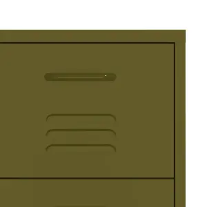 Berkfield Drawer Cabinet Olive Green 80x35x101.5 cm Steel