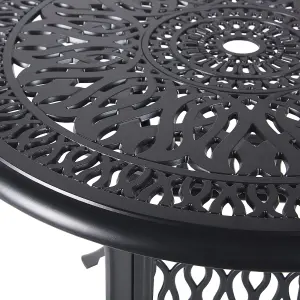 Garden Table Metal Black ANCONA