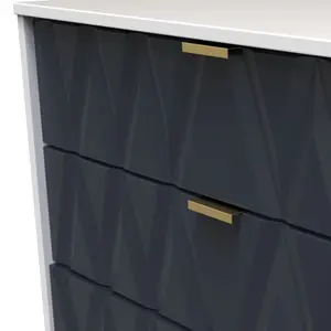 Diamond Ready assembled Matt indigo & white 4 Drawer Chest of drawers (H)885mm (W)765mm (D)415mm