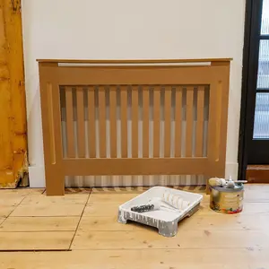 Unfinished Vertical Line Radiator Cover - Medium