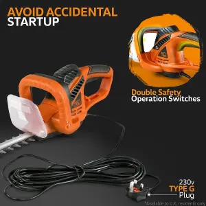 SuperHandy Hedge Trimmer 610mm 600W Corded 230V Lightweight Lawn and Garden Landscaping SKU:GEUT059