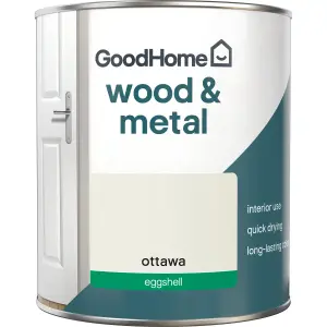 GoodHome Ottawa Eggshell Metal & wood paint, 750ml