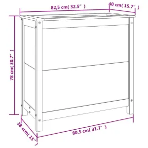 Berkfield Garden Planter White 82.5x40x78 cm Solid Wood Pine